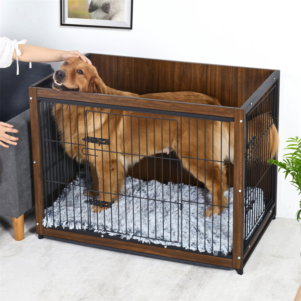 Stylish High-end Wooden Dog Crate End Table Kennel