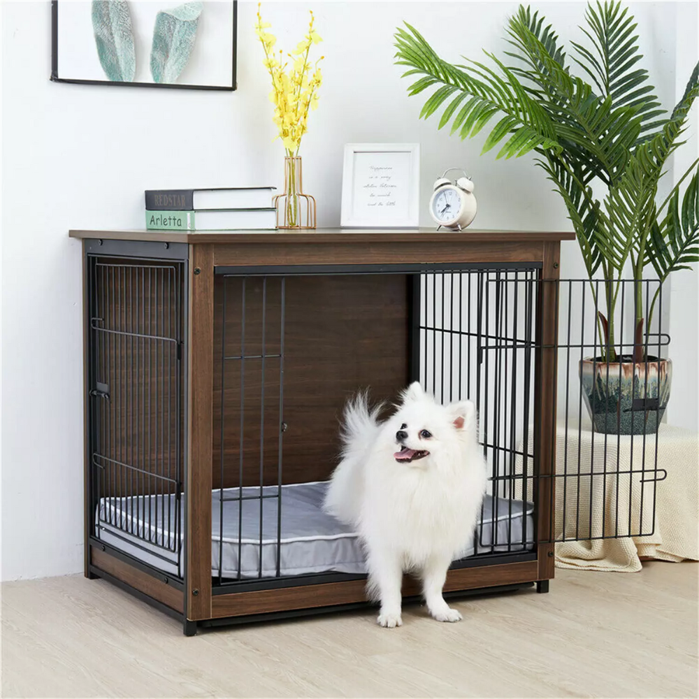 Stylish High-end Wooden Dog Crate End Table Kennel