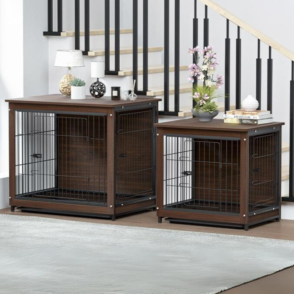 Stylish High-end Wooden Dog Crate End Table Kennel