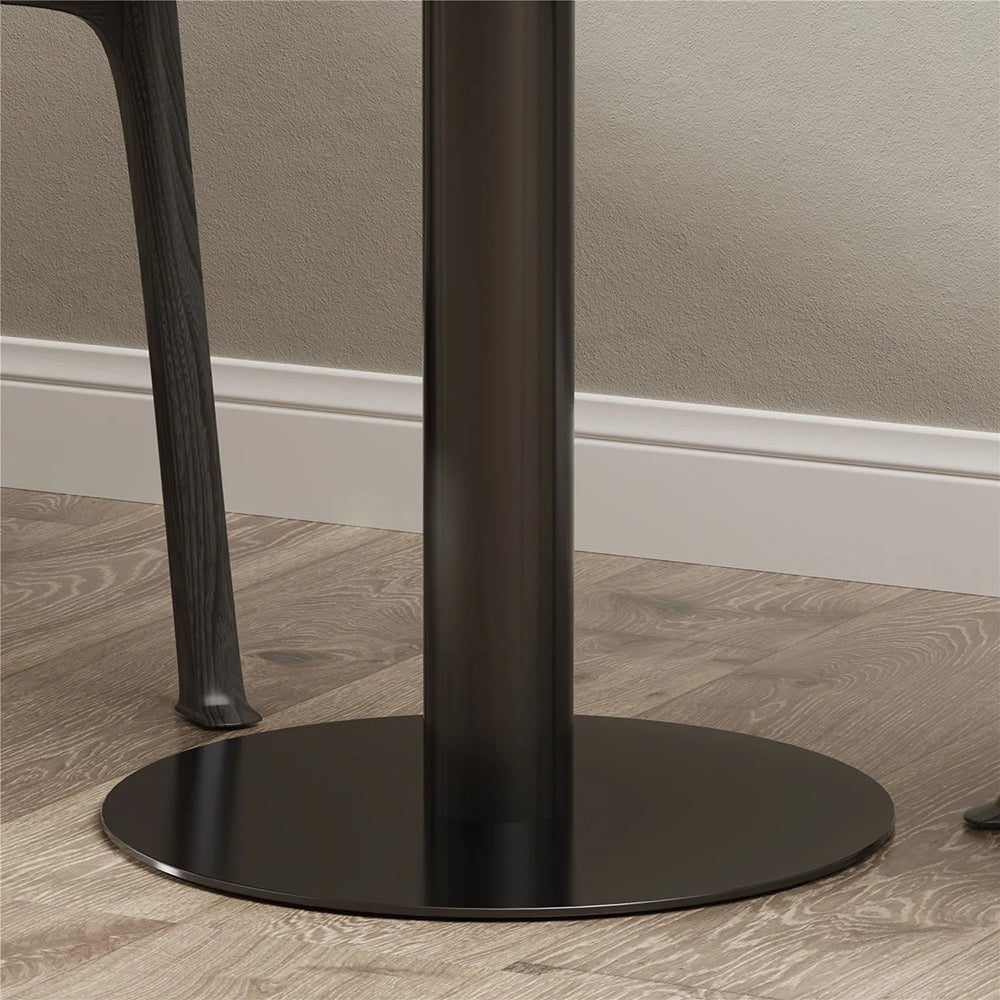 High Bistro Pub Table Round Bar Metal Base Sintered Stone Top Table