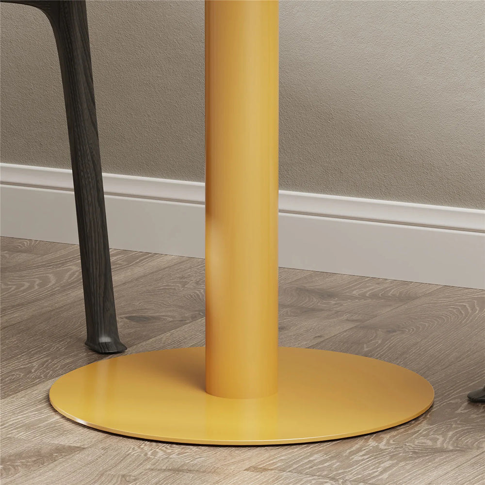 High Bistro Pub Table Round Bar Metal Base Sintered Stone Top Table