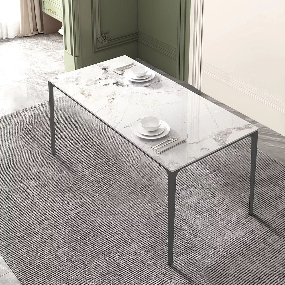 Tempered Glass Top Rectangular Kitchen Dining Table No Chairs