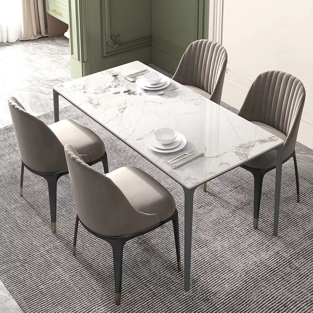 Tempered Glass Top Rectangular Kitchen Dining Table No Chairs