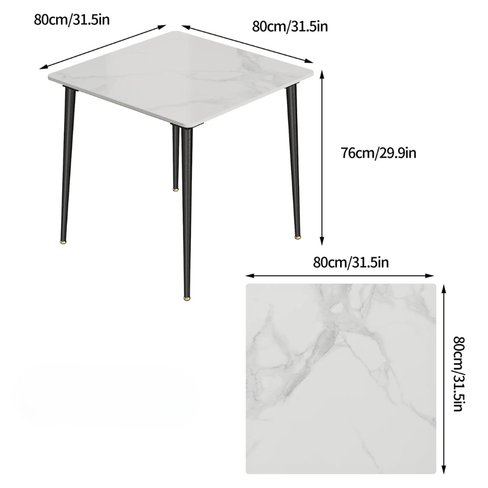 Square Marble Dining Table- Perfect for Restaurants, Kitchens, Cafes and Shops