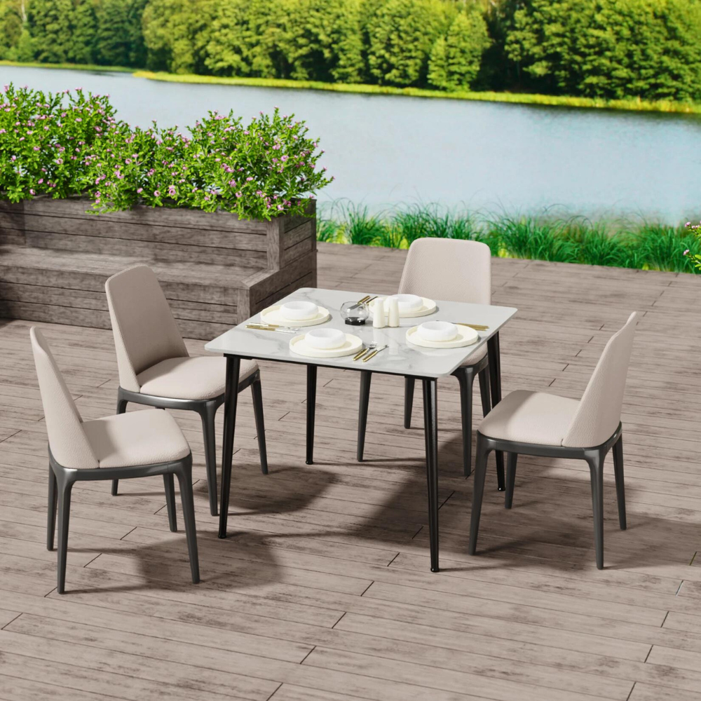 Square Marble Dining Table- Perfect for Restaurants, Kitchens, Cafes and Shops