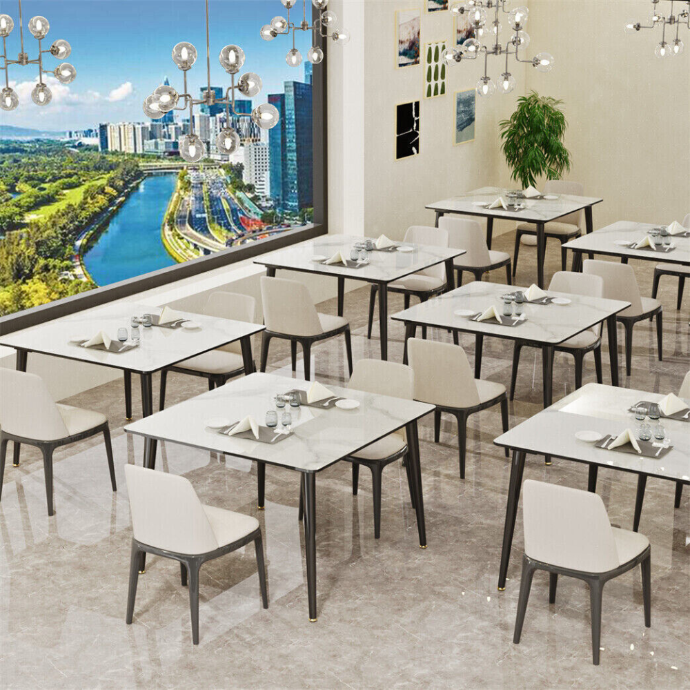 Square Marble Dining Table- Perfect for Restaurants, Kitchens, Cafes and Shops