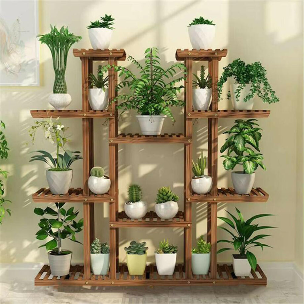 16 Potted Wood Flower Rack Plant Display Storage Shelves