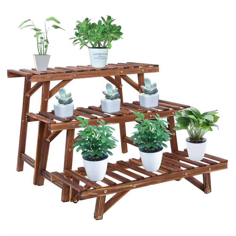 3 Tier Freestanding Ladder Shelf Wood Plant Stand