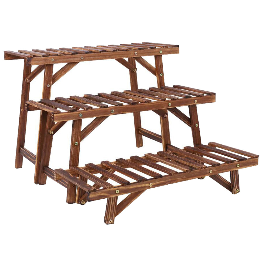 3 Tier Freestanding Ladder Shelf Wood Plant Stand