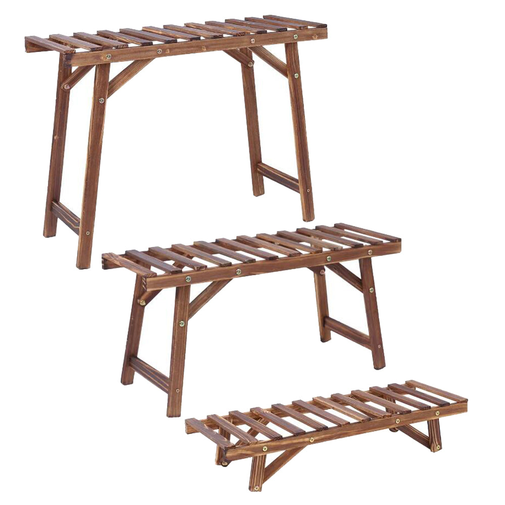 3 Tier Freestanding Ladder Shelf Wood Plant Stand