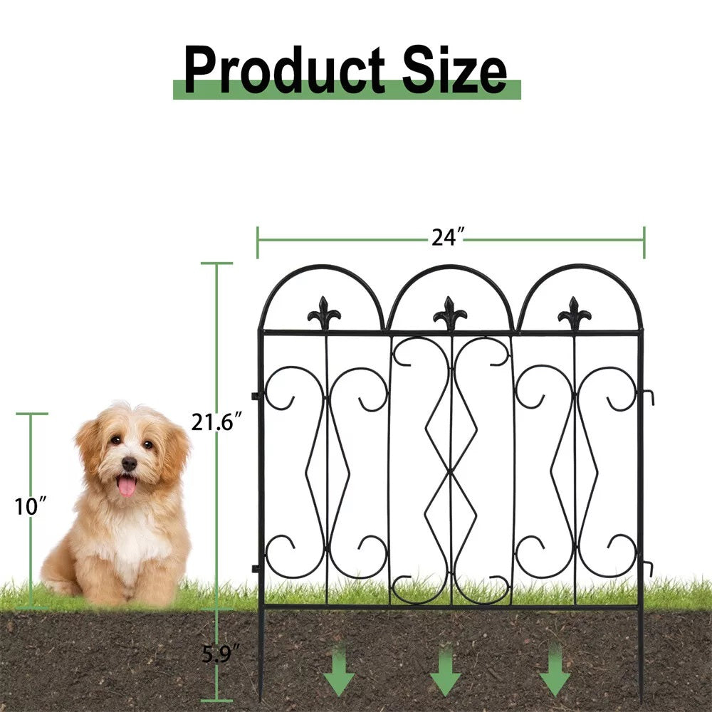 5pcs Outdoor Rustproof Landscape Border Folding Patio Fences