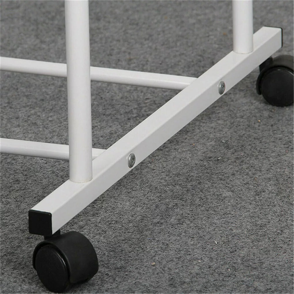 1.5m Clothes Rack Double Rail Rolling Stand Shoes Rack Storage Shelf