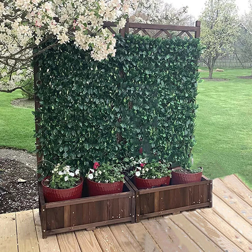Lattice Raised Garden Bed Wooden Planter Box with Trellis