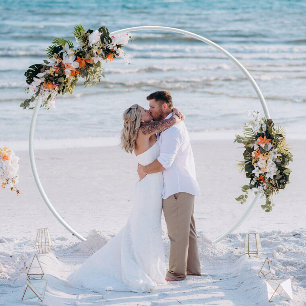 2.1M/2.4M Removable Round Wedding Arch Metal Backdrop Flower Frame