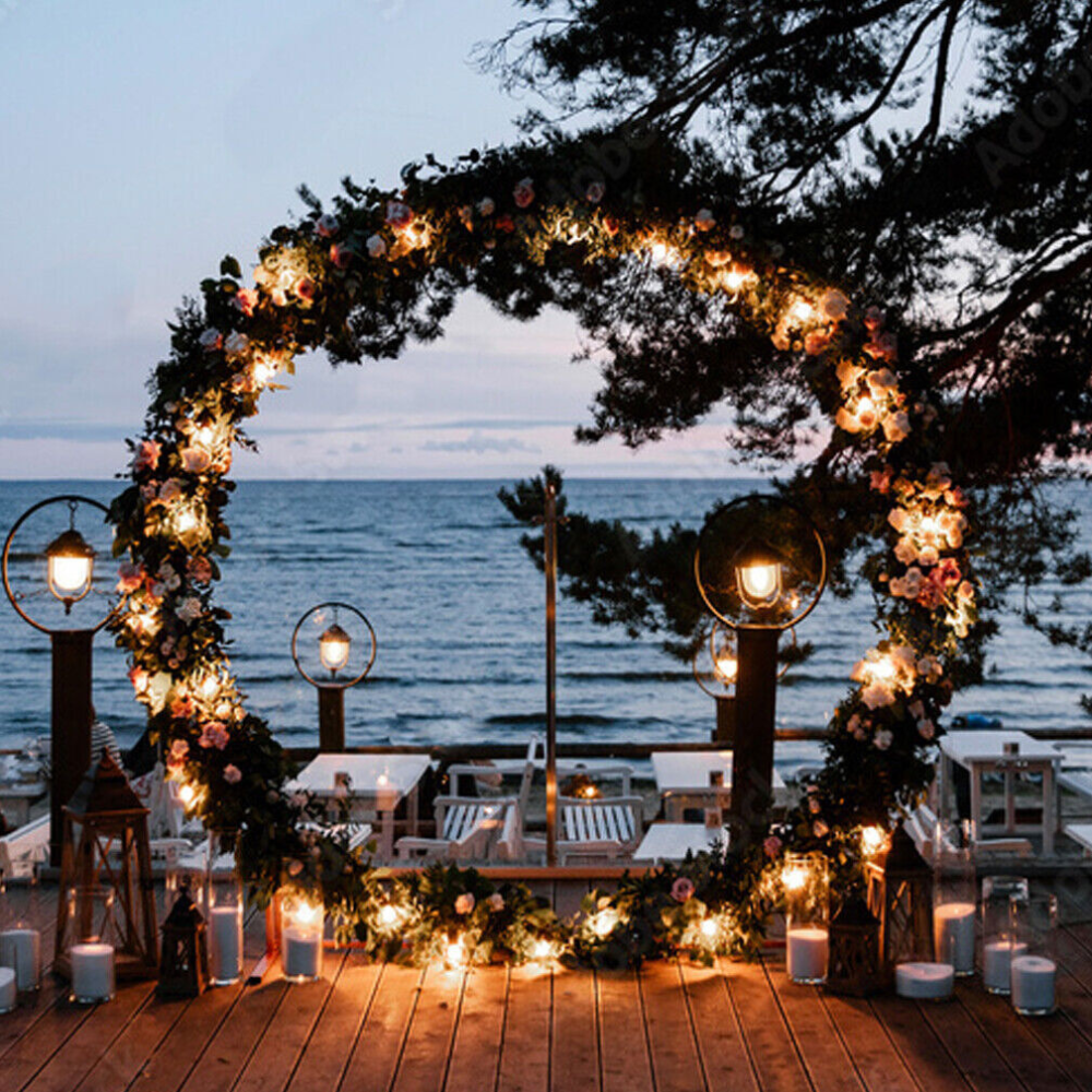 2.1M/2.4M Removable Round Wedding Arch Metal Backdrop Flower Frame
