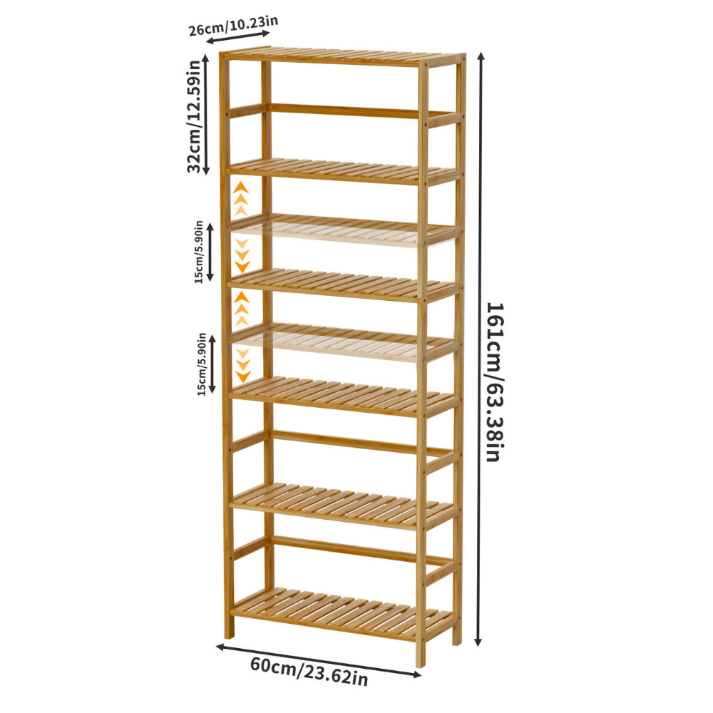 6-Tier Bamboo Storage Rack: Versatile Shelving Unit for Books, Plants, and More