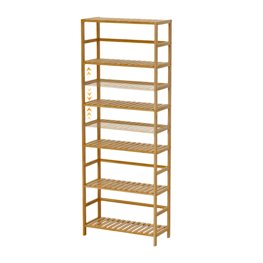 6-Tier Bamboo Storage Rack: Versatile Shelving Unit for Books, Plants, and More
