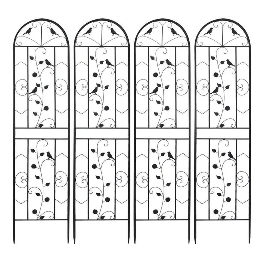 2PCS Metal Garden Trellis Fence Anti-Rust Climbing Plant Flower Panels