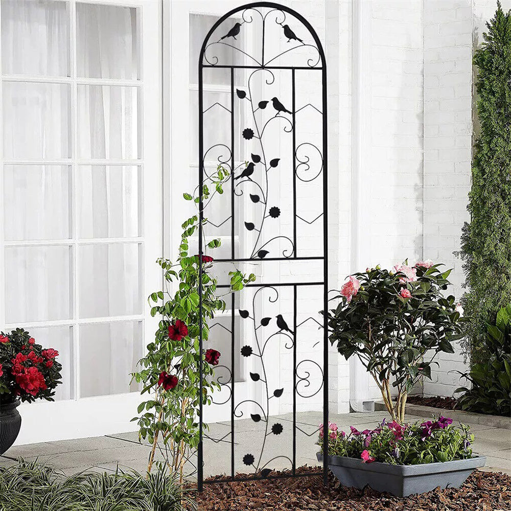 2PCS Metal Garden Trellis Fence Anti-Rust Climbing Plant Flower Panels