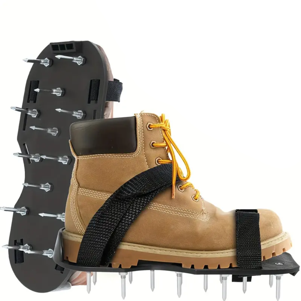 Garden Nail Shoes Yard Grass Cultivator Lawn Aerating Spikes Sandals with Adjustable Straps