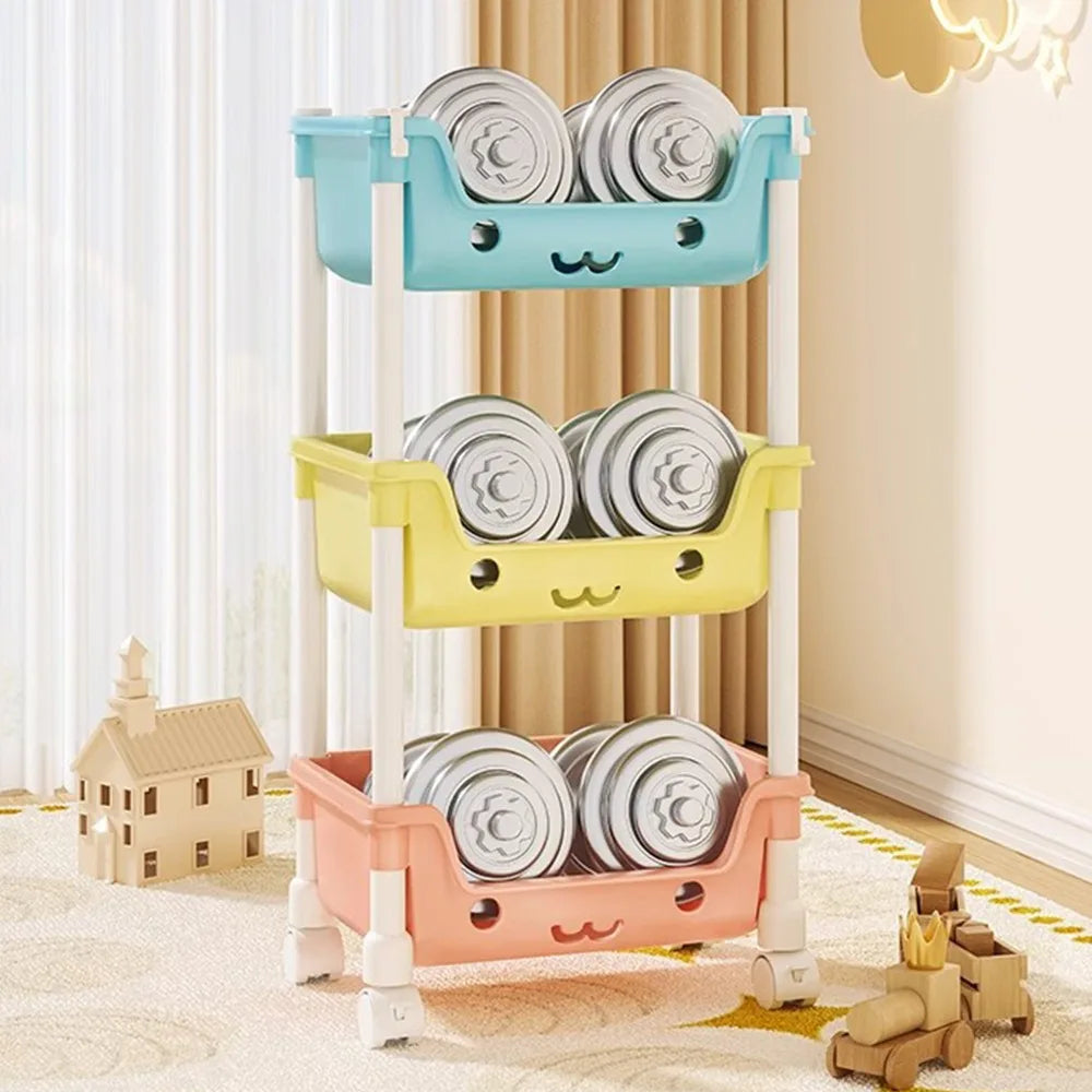 Storage Trolley Toy Rack Bookshelf Organizer Closet Snack