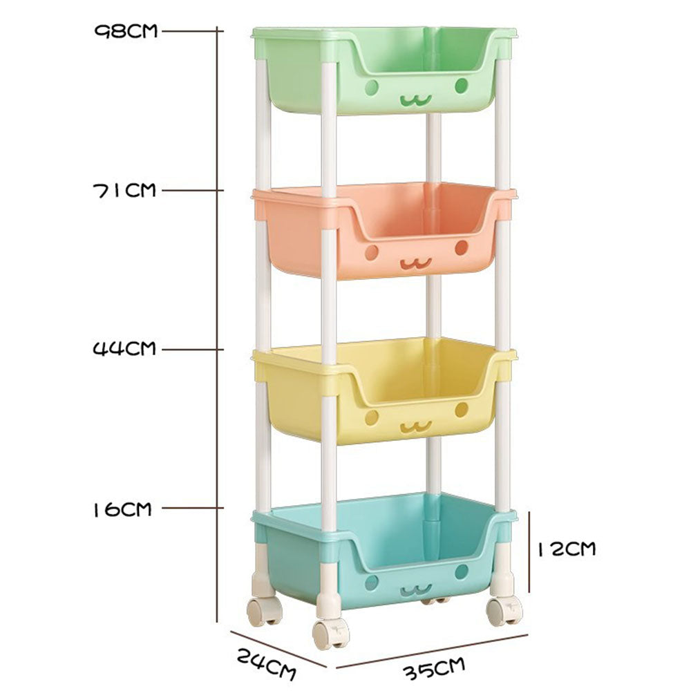 Storage Trolley Toy Rack Bookshelf Organizer Closet Snack
