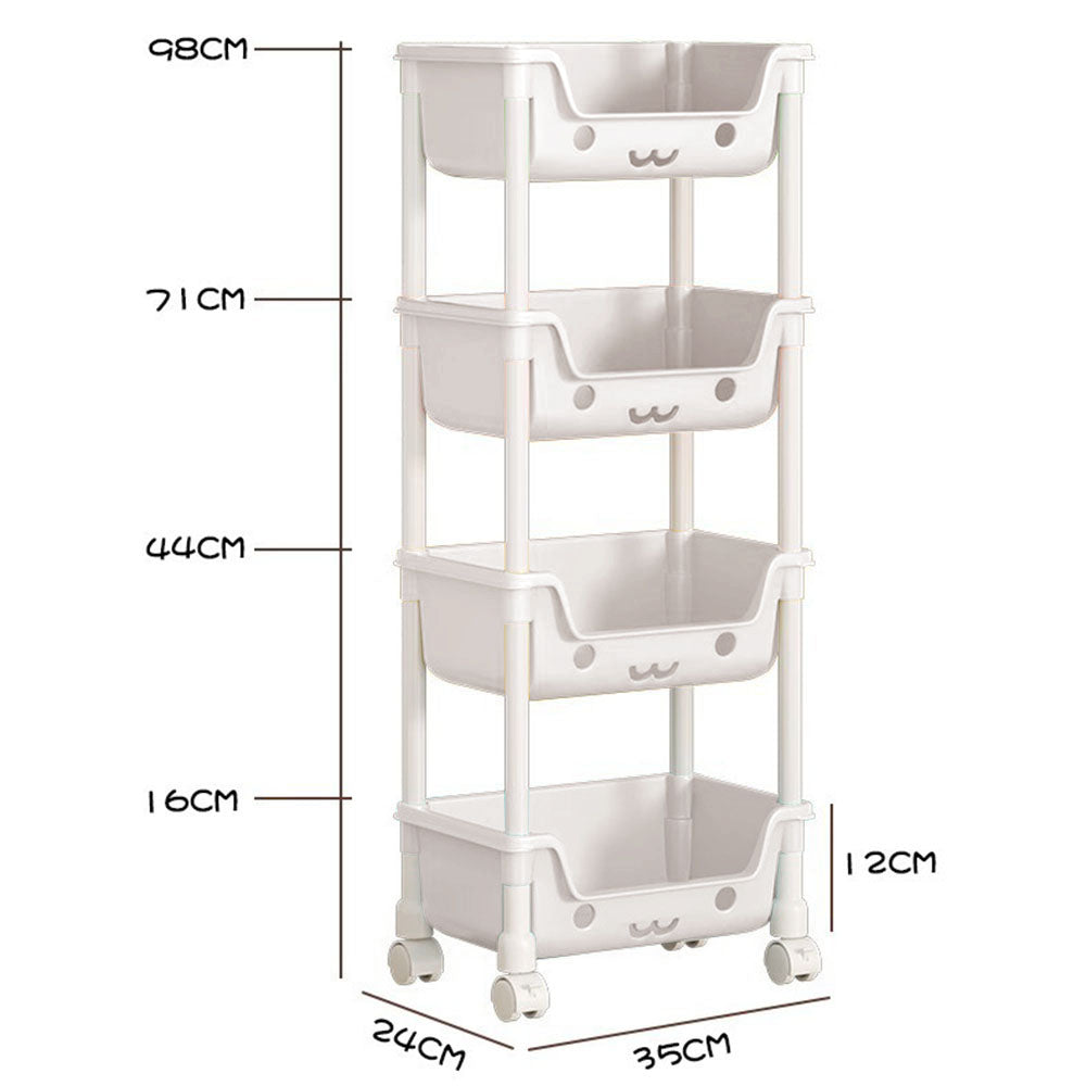 Storage Trolley Toy Rack Bookshelf Organizer Closet Snack