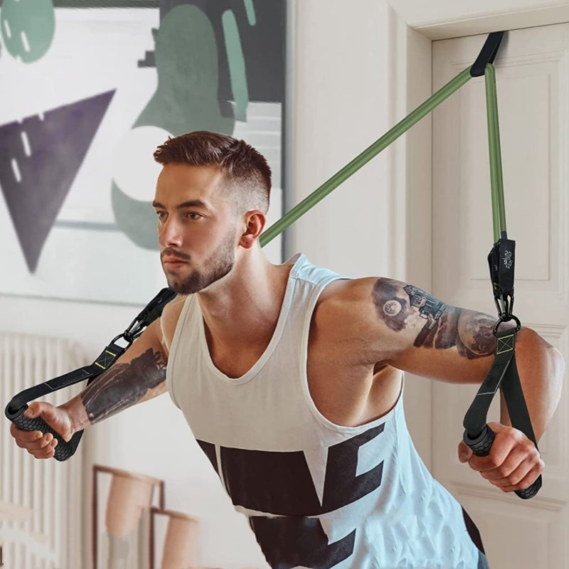 5 Tube Fitness Exercise Resistance Band Set Workout Bands