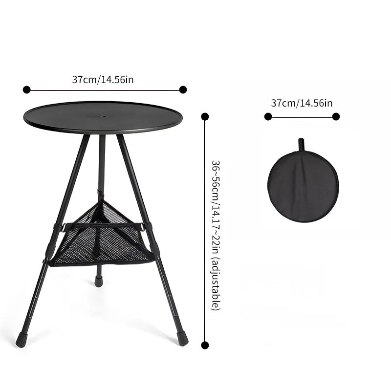 Ultralight Portable Folding Table Camping Round Table with Optional Light Stand