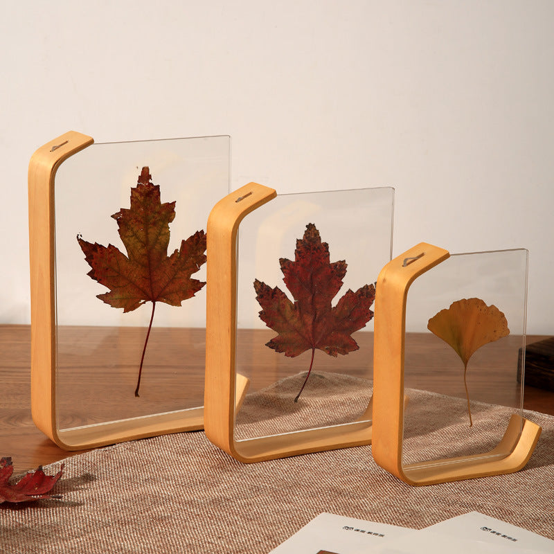 Acrylic Wooden Photo Frame Herbarium Display Calendar DIY Frame