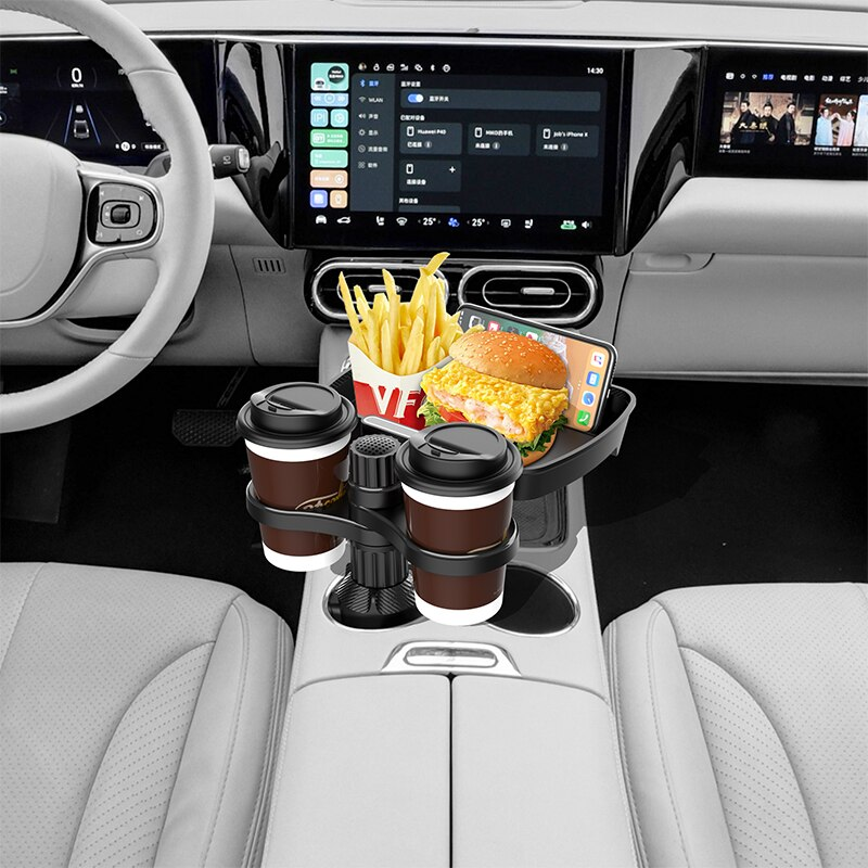 Vehicle 360° Rotating Multifunctional Car Seat Dual Cup Holder