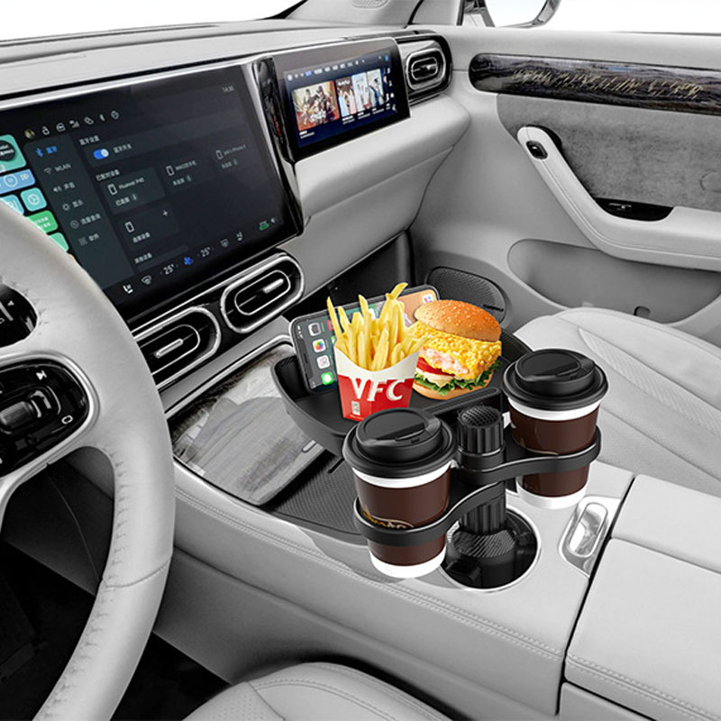 Vehicle 360° Rotating Multifunctional Car Seat Dual Cup Holder