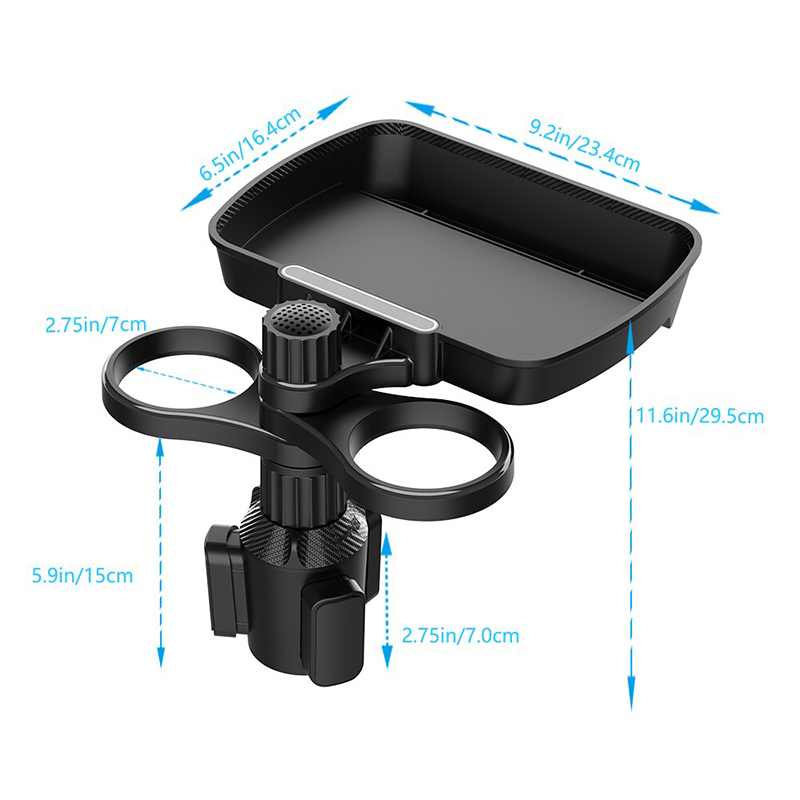 Vehicle 360° Rotating Multifunctional Car Seat Dual Cup Holder