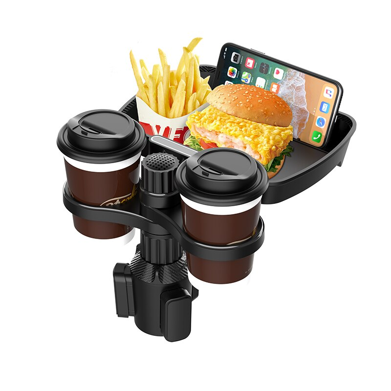 Vehicle 360° Rotating Multifunctional Car Seat Dual Cup Holder