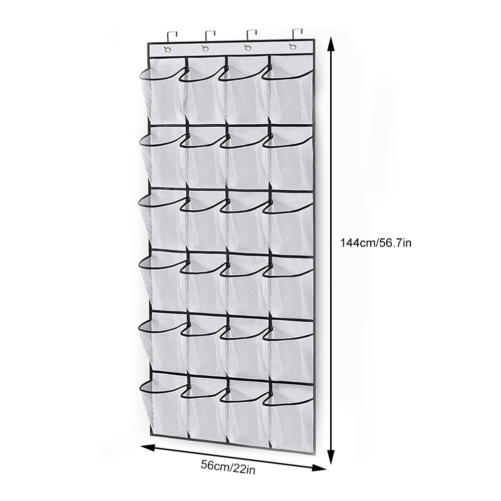 24 Grid Wall-Mounted Sundries Organizer with Mesh Pocket