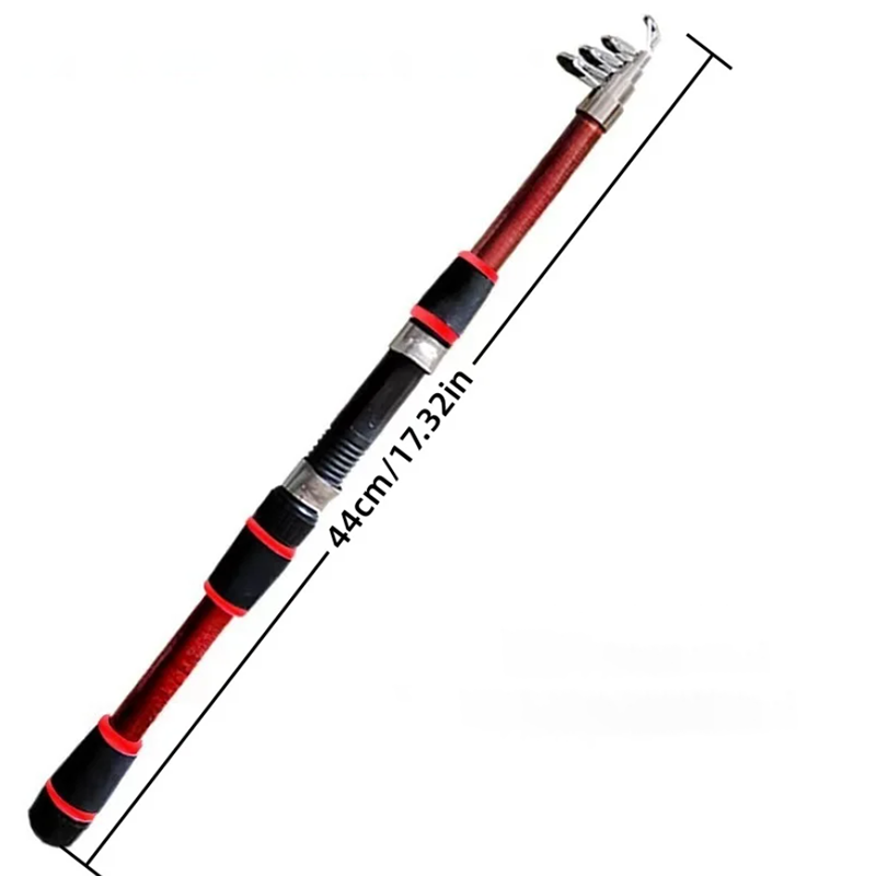 Telescopic Fishing Rod And Spinning Reel Baits Hooks Travel Pole Set