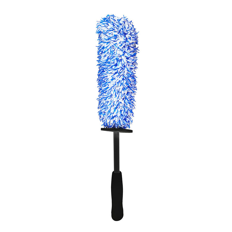 Plush Car Wheel Hub Brush Anti-Slip Plastic Handle