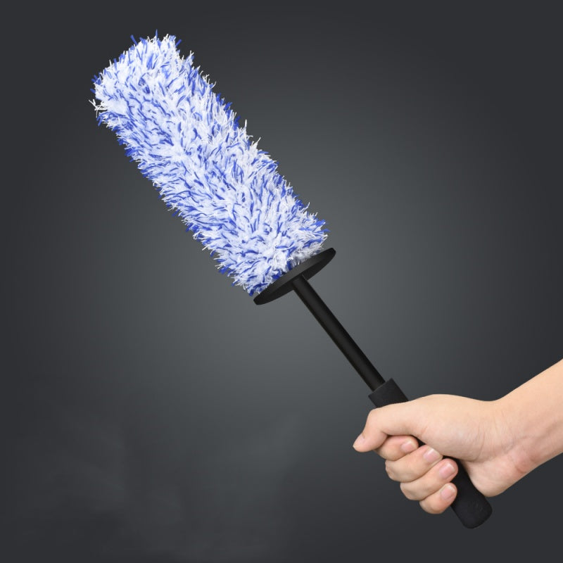 Plush Car Wheel Hub Brush Anti-Slip Plastic Handle