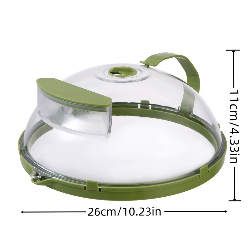 10 Inch Clear Microwave Splatter Cover with Water Steamer and Handle