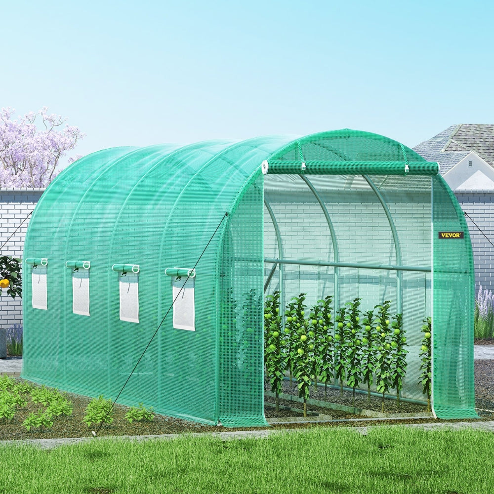Walk-in Tunnel Greenhouse Galvanized Frame & Waterproof Cover