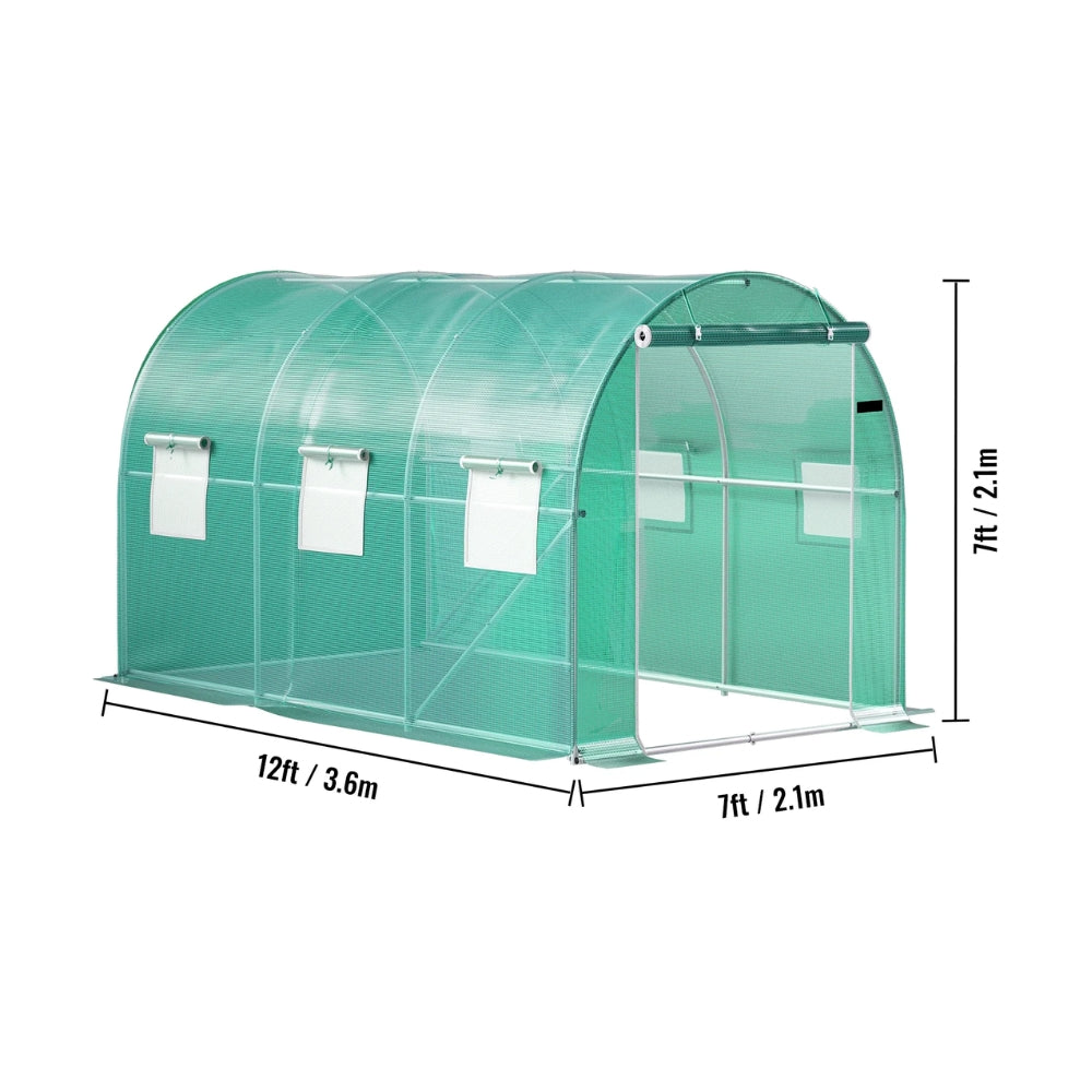 Walk-in Tunnel Greenhouse Galvanized Frame & Waterproof Cover