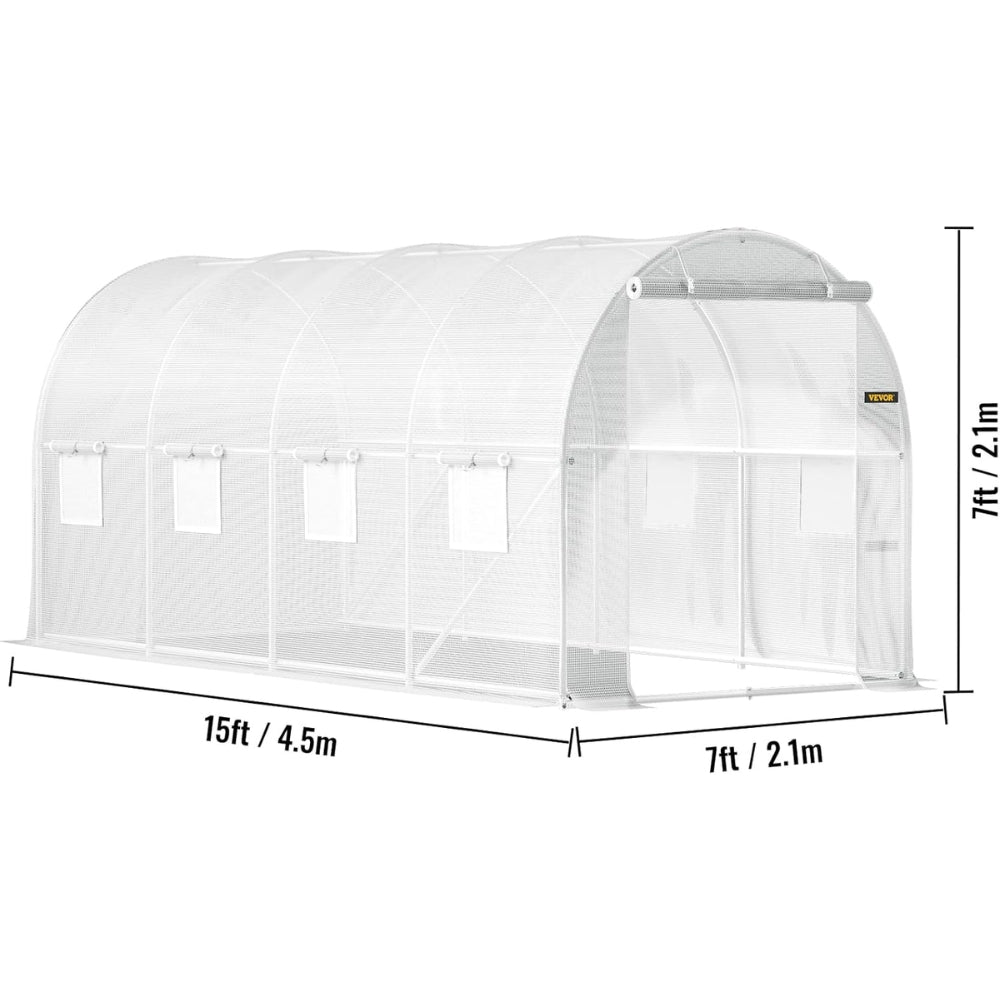 Walk-in Tunnel Greenhouse Galvanized Frame & Waterproof Cover