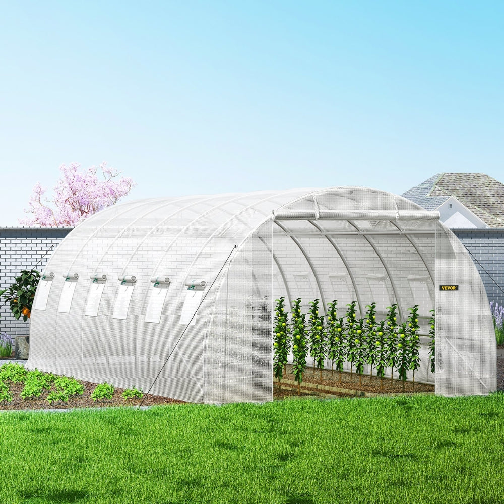 Walk-in Tunnel Greenhouse Galvanized Frame & Waterproof Cover