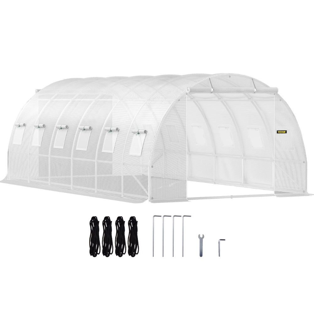 Walk-in Tunnel Greenhouse Galvanized Frame & Waterproof Cover