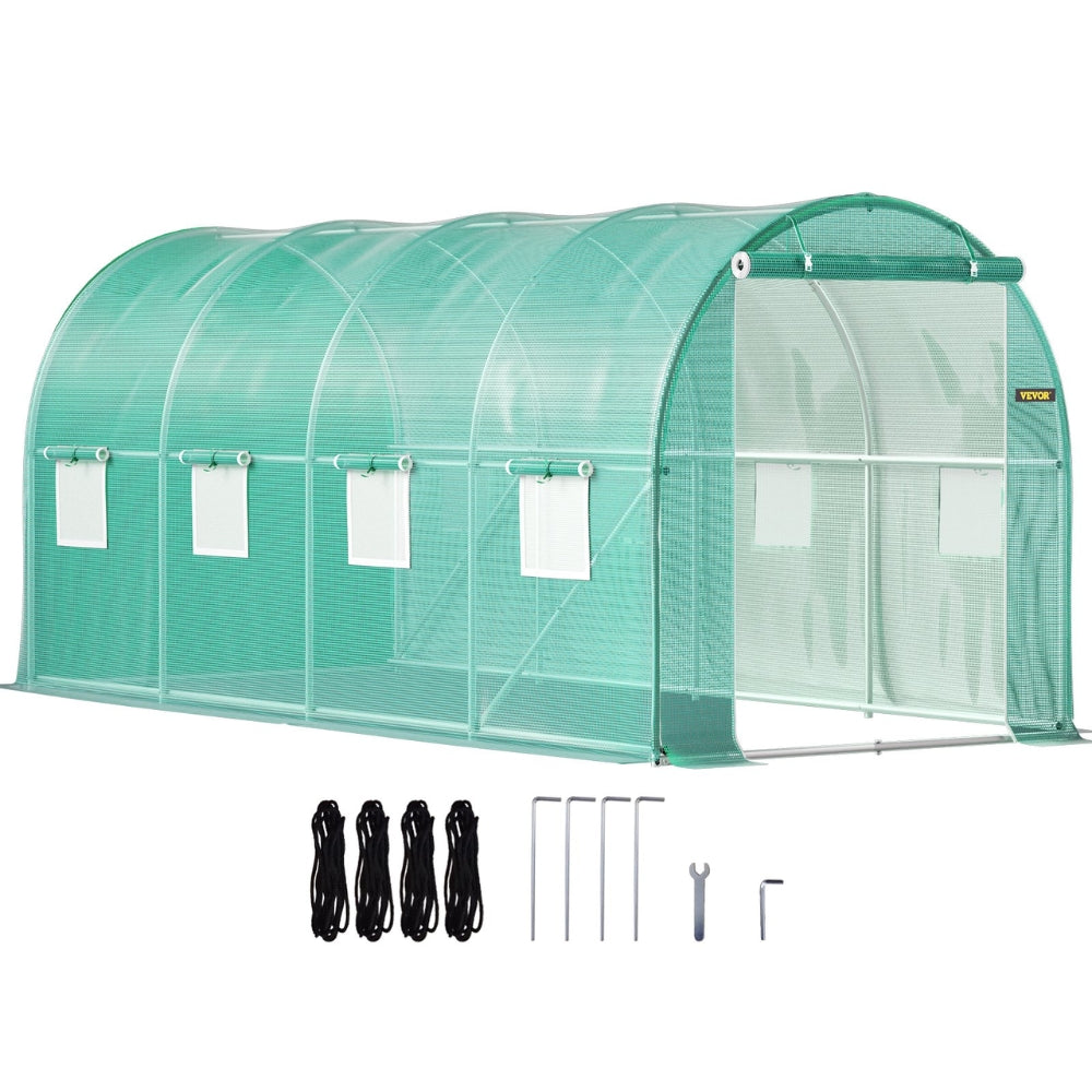 Walk-in Tunnel Greenhouse Galvanized Frame & Waterproof Cover