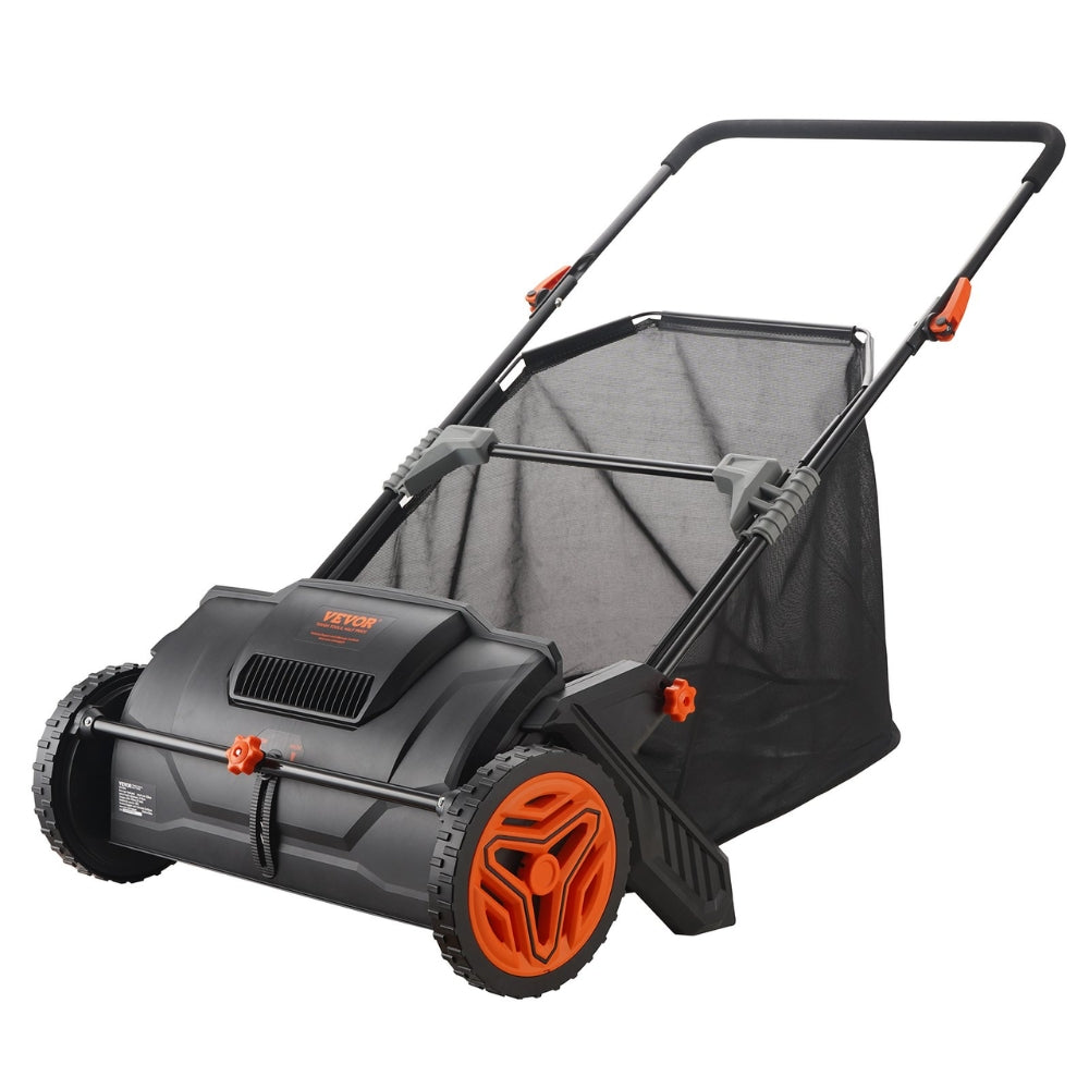 Push Lawn Sweeper with Durable Steel Frame and Large Capacity Hopper Bag