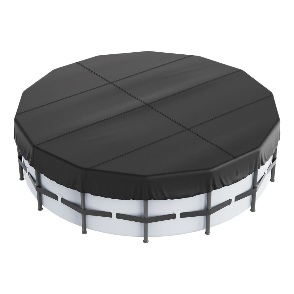 Round Pool Cover Solar Covers for Above Ground Pools Safety Pool Cover with Drawstring Design Black