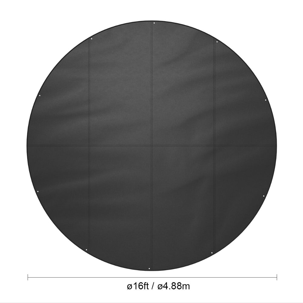 Round Pool Cover Solar Covers for Above Ground Pools Safety Pool Cover with Drawstring Design Black