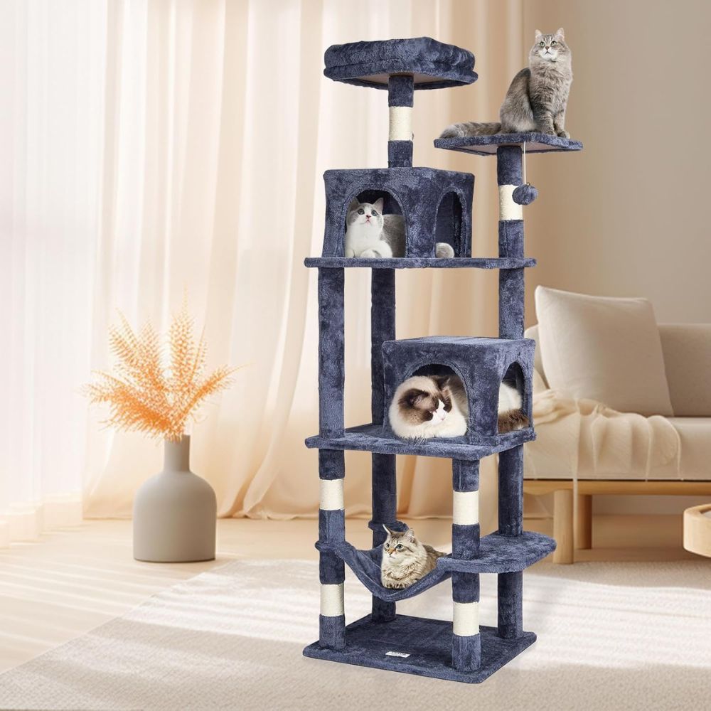 Cat Tower with 2 Cat Condos Sisal Scratching Post