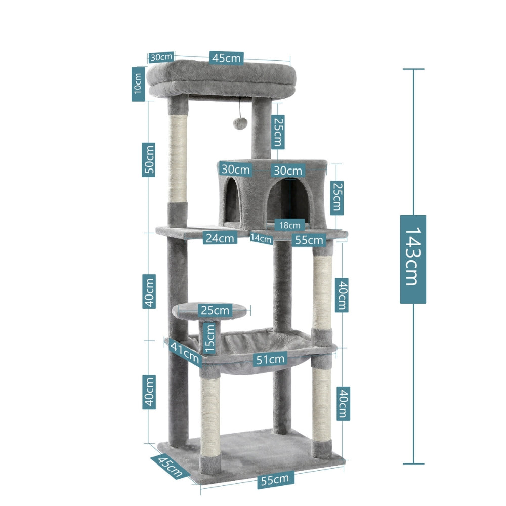 Premium Cat Tree with Multilevel Design and Cozy Condo for Cats and Kittens